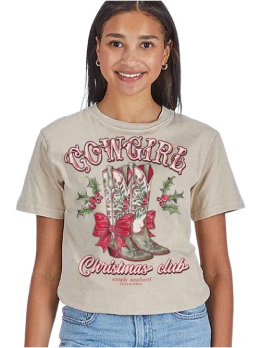 Simply Southern Christmas Cowgirl Graphic Tee